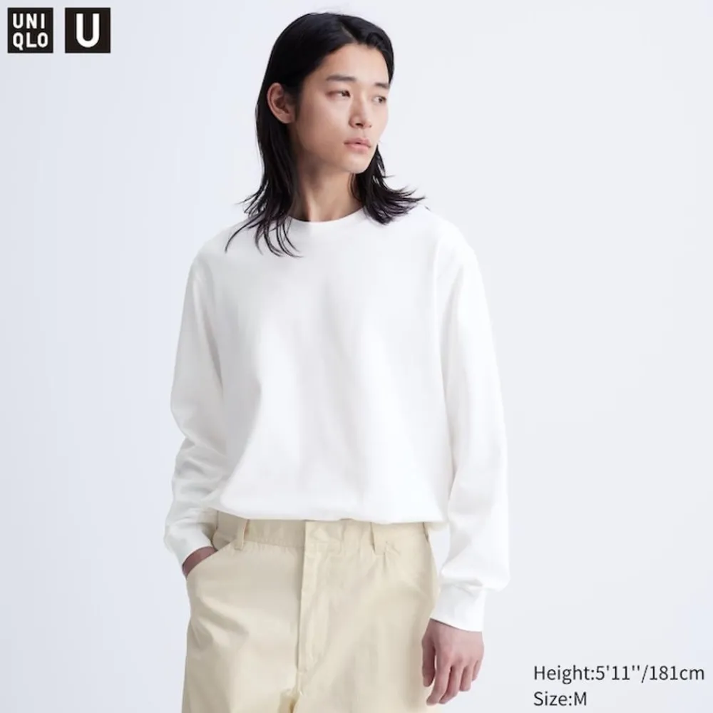 T-Shirts & Oberteile*UNIQLO Oversized Airism Baumwolle Langarmshirt