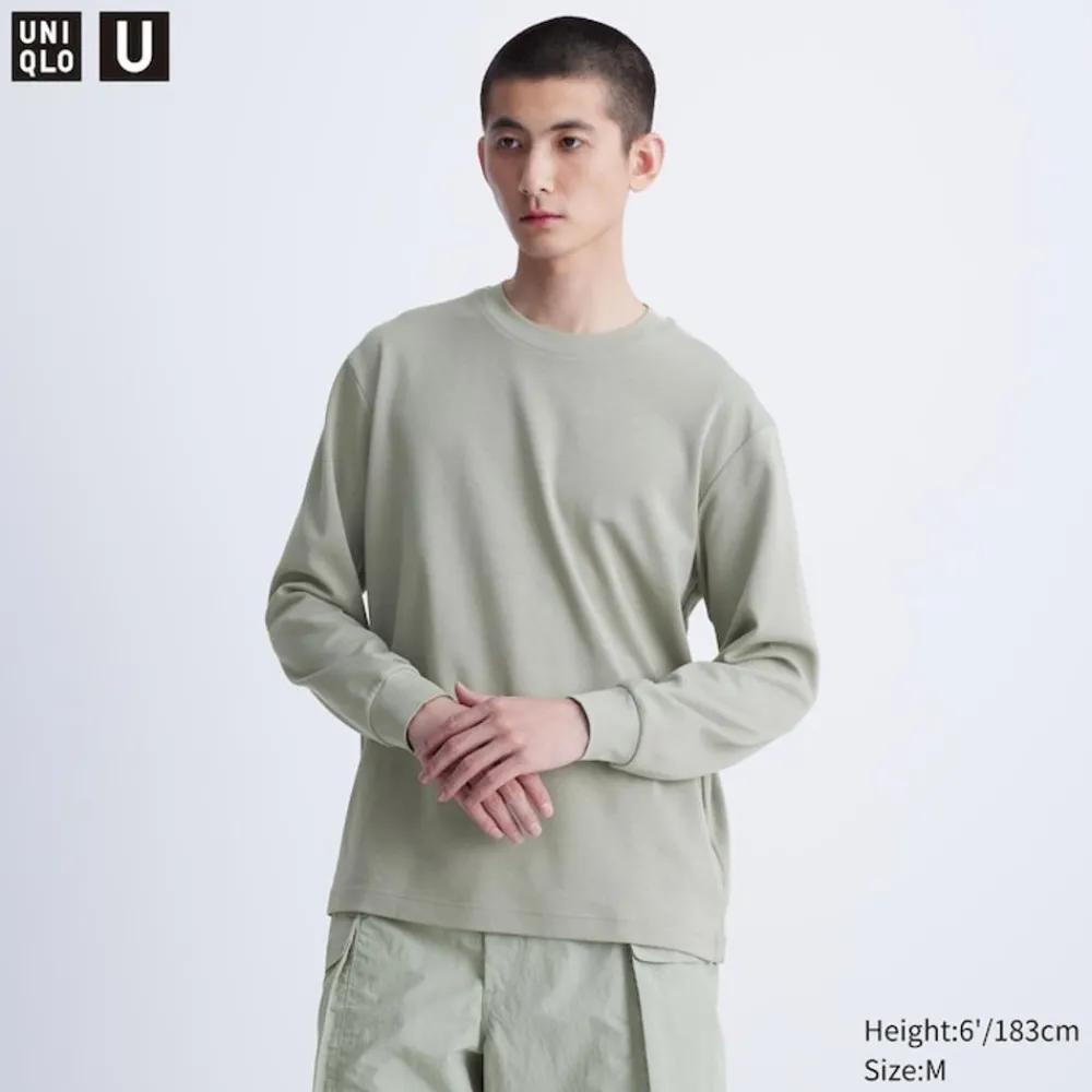 T-Shirts & Oberteile*UNIQLO Oversized Airism Baumwolle Langarmshirt