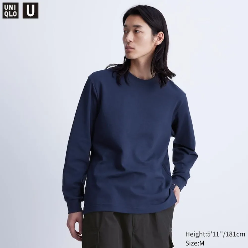 T-Shirts & Oberteile*UNIQLO Oversized Airism Baumwolle Langarmshirt
