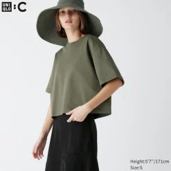 T-Shirts & Oberteile*UNIQLO Oversized Cropped T-Shirt