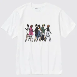 T-Shirts & Oberteile*UNIQLO Peace For All Bedrucktes T-Shirt (Julian Opie) Weis