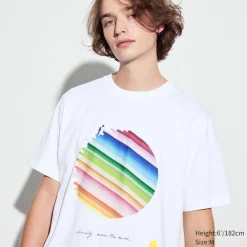 T-Shirts & Oberteile*UNIQLO Peace For All Bedrucktes T-Shirt (Emmanuelle Moureaux) Weis