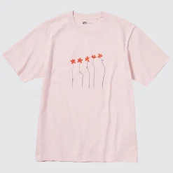 T-Shirts & Oberteile*UNIQLO Peace For All Bedrucktes T-Shirt (Hana Tajima) Pink