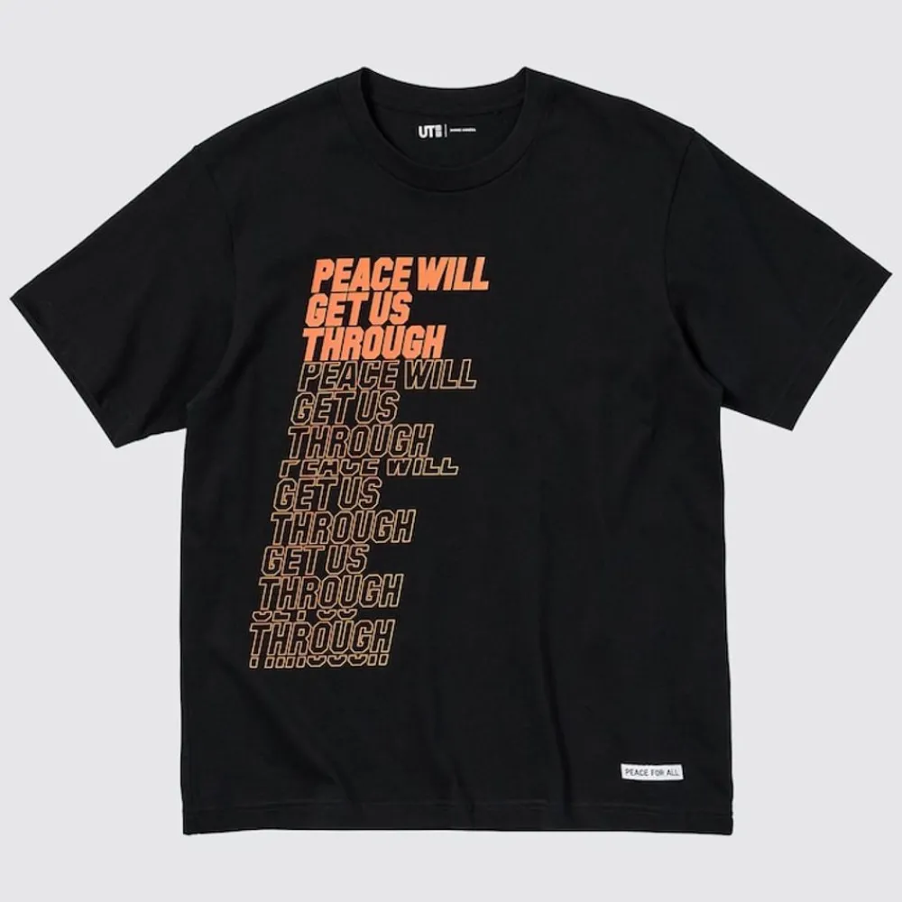 T-Shirts & Oberteile*UNIQLO Peace For All Bedrucktes T-Shirt (Shingo Kunieda) Schwarz
