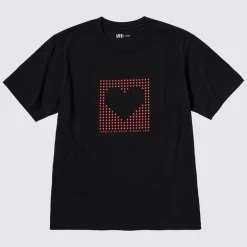 T-Shirts & Oberteile*UNIQLO Peace For All Bedrucktes T-Shirt (Rei Inamoto) Schwarz