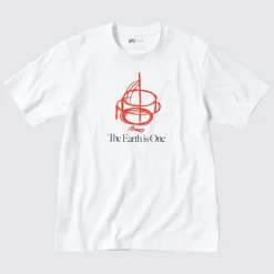 T-Shirts & Oberteile*UNIQLO Peace For All Bedrucktes T-Shirt (Tadao Ando) Weis