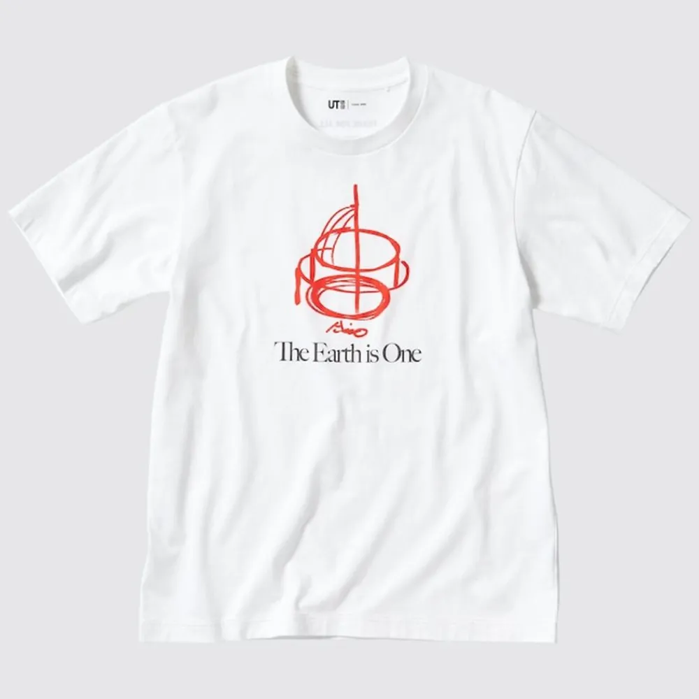 T-Shirts & Oberteile*UNIQLO Peace For All Bedrucktes T-Shirt (Tadao Ando) Weis