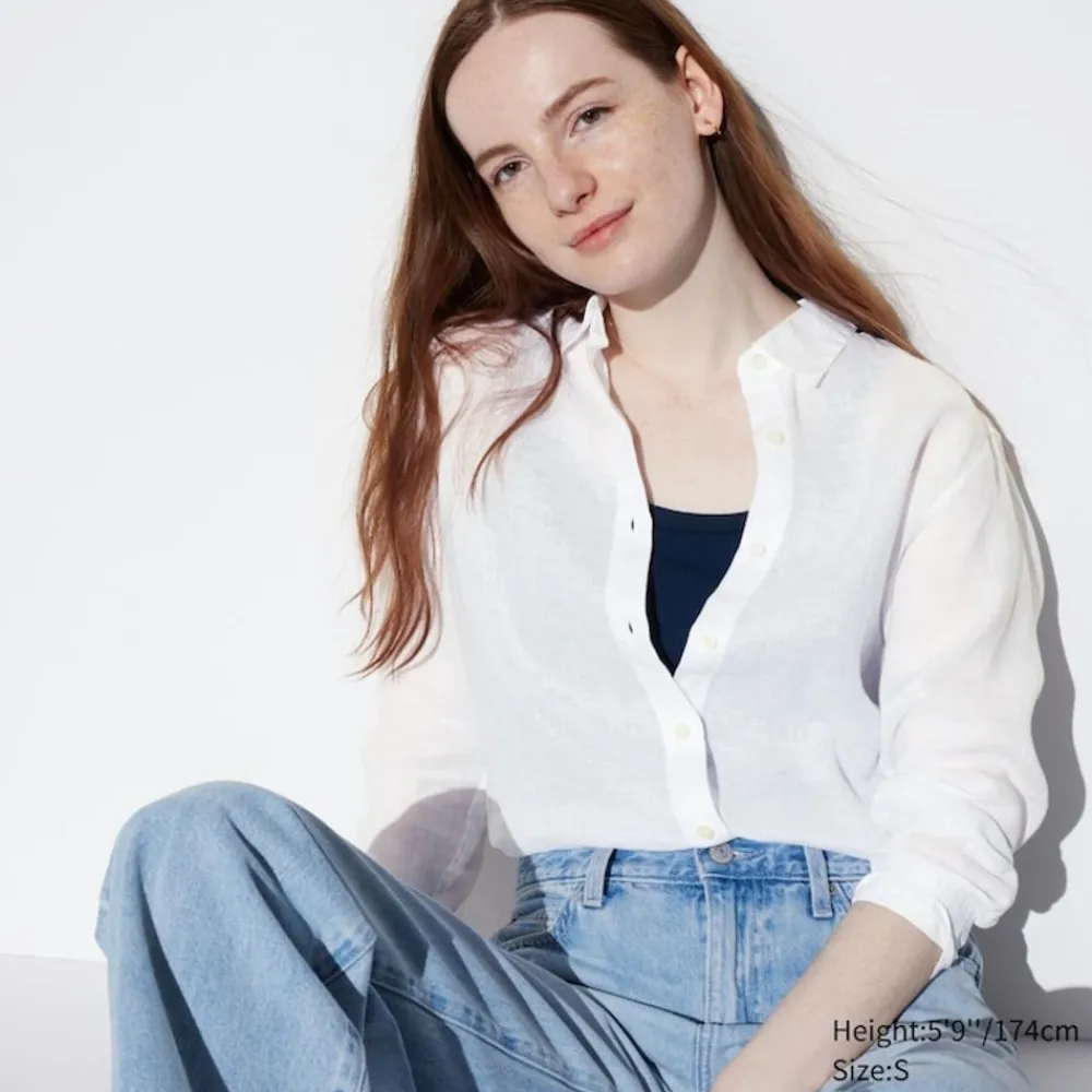 Hemden & Blusen*UNIQLO 100 % Premium Leinen Langarm Bluse