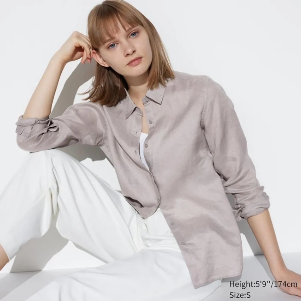 Hemden & Blusen*UNIQLO 100 % Premium Leinen Langarm Bluse