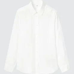 Hemden & Blusen*UNIQLO Premium Leinen Langarm Bluse Weis