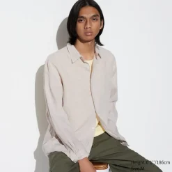 Hemden*UNIQLO 100 % Premium Leinen Langarm Hemd