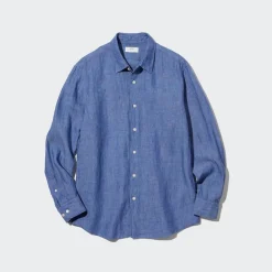 Hemden*UNIQLO 100 % Premium Leinen Langarm Hemd