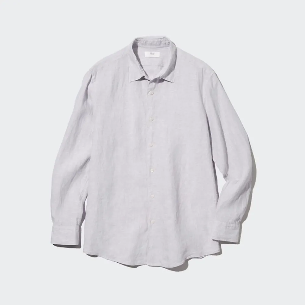 Hemden*UNIQLO 100 % Premium Leinen Langarm Hemd