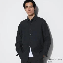 Hemden*UNIQLO 100 % Premium Leinen Langarm Hemd