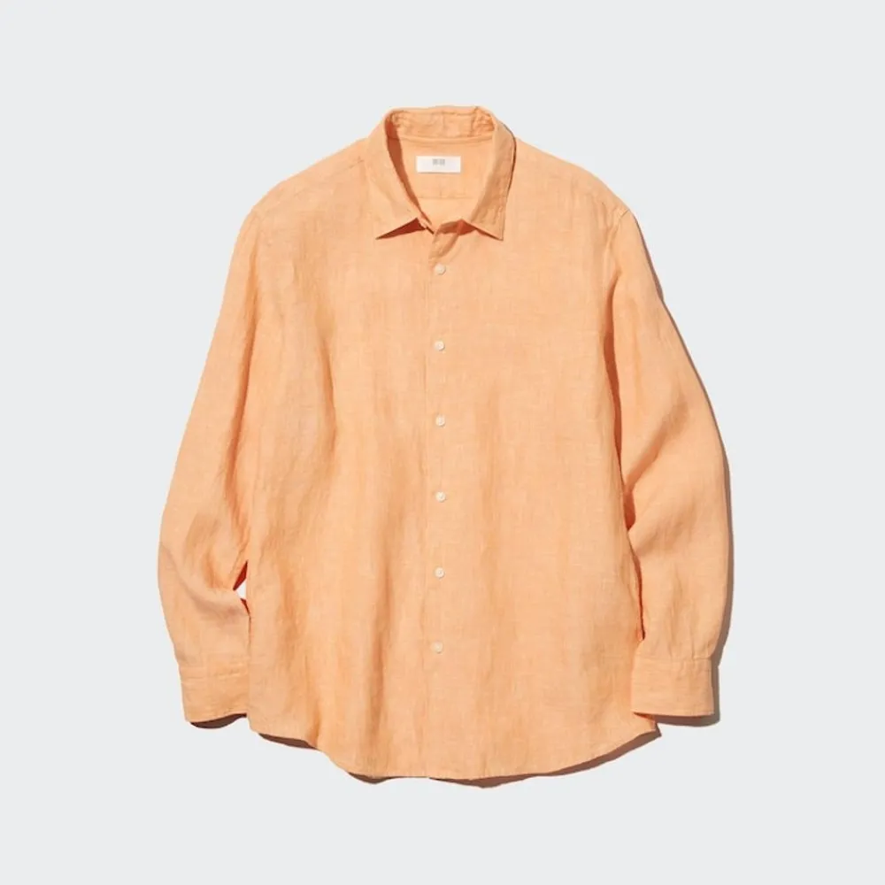 Hemden*UNIQLO 100 % Premium Leinen Langarm Hemd