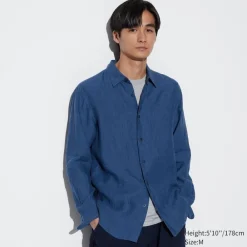 Hemden*UNIQLO 100 % Premium Leinen Langarm Hemd