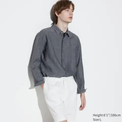 Hemden*UNIQLO 100 % Premium Leinen Langarm Hemd