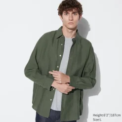 Hemden*UNIQLO 100 % Premium Leinen Langarm Hemd