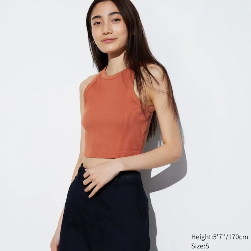 Bh-Tops, Tanktops & Trägertops*UNIQLO Sanftes Geripptes Cropped Tanktop