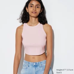 T-Shirts & Oberteile*UNIQLO Sanftes Geripptes Cropped Tanktop