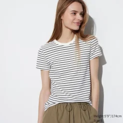 T-Shirts & Oberteile*UNIQLO Sanftes Geripptes Gestreiftes T-Shirt