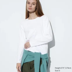 T-Shirts & Oberteile*UNIQLO Sanftes Stretch Baumwolle Langarmshirt