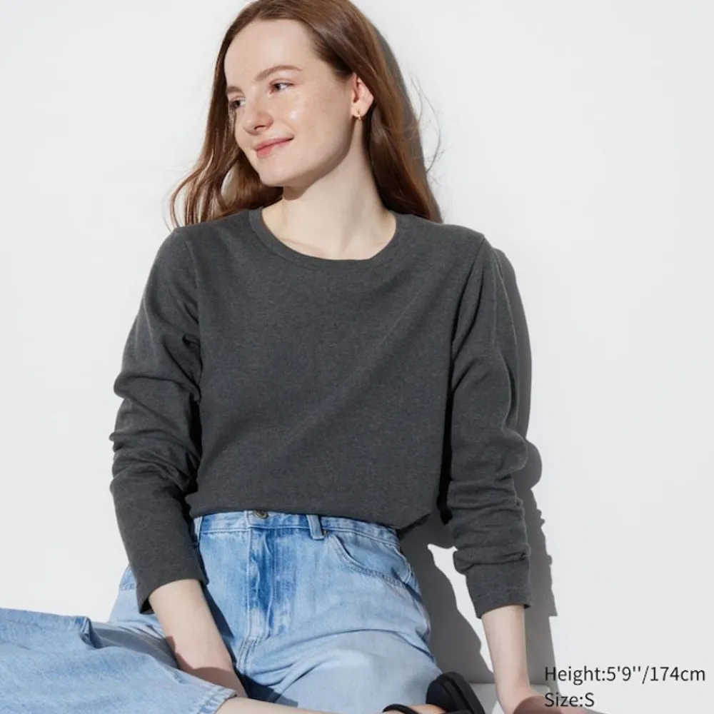 T-Shirts & Oberteile*UNIQLO Sanftes Stretch Baumwolle Langarmshirt