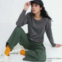 T-Shirts & Oberteile*UNIQLO Sanftes Stretch Baumwolle Langarmshirt