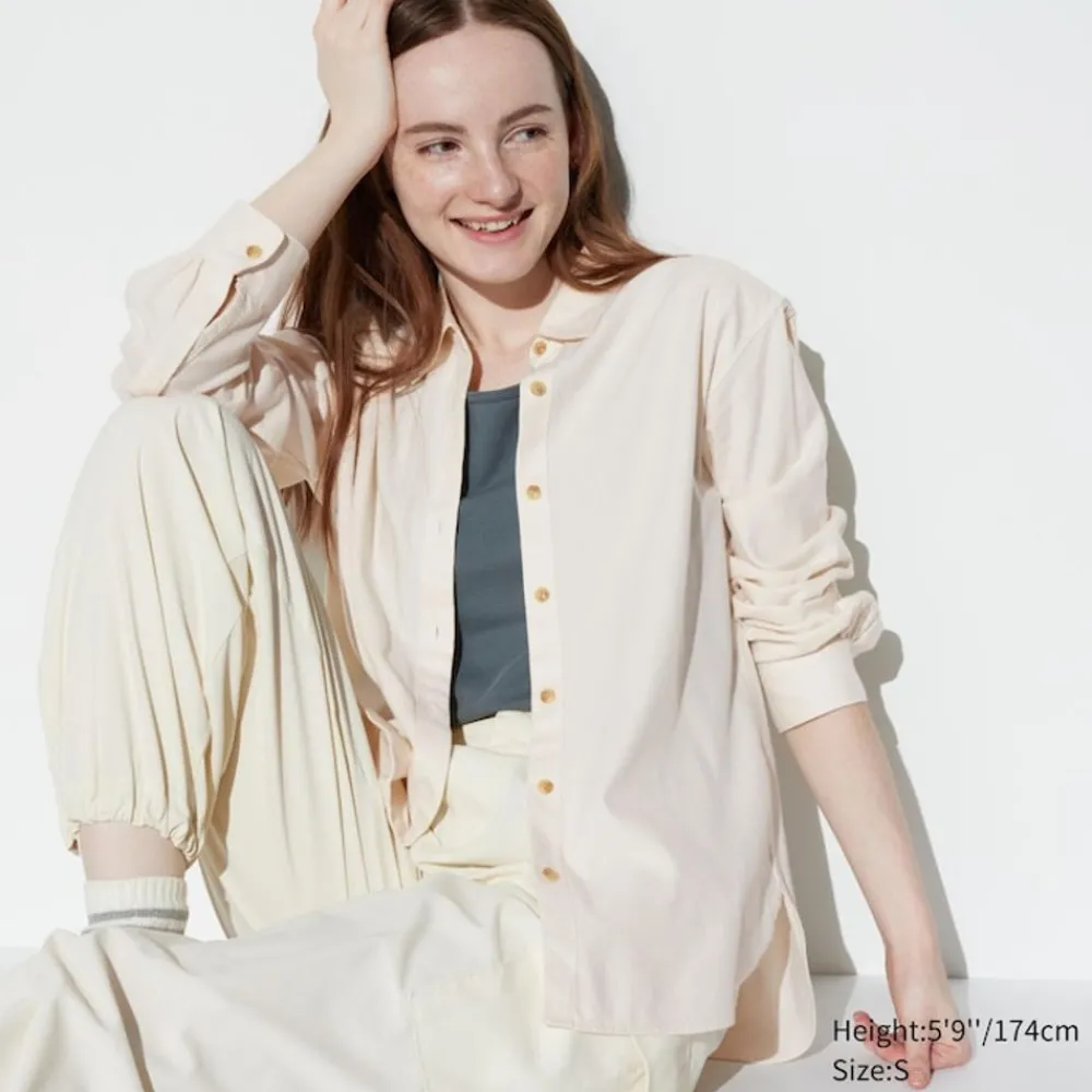 Hemden & Blusen*UNIQLO Sanfte Velours Langarm Bluse