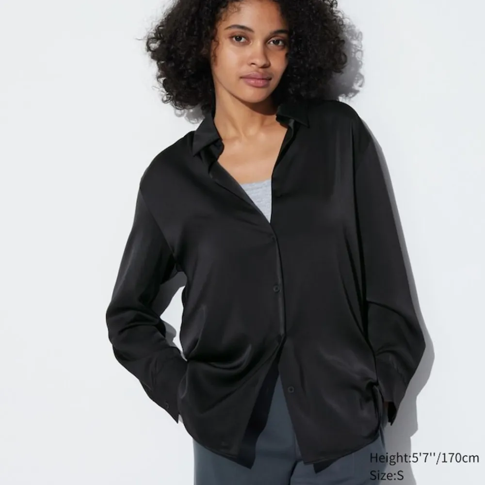 Hemden & Blusen*UNIQLO Satin Langarm Bluse