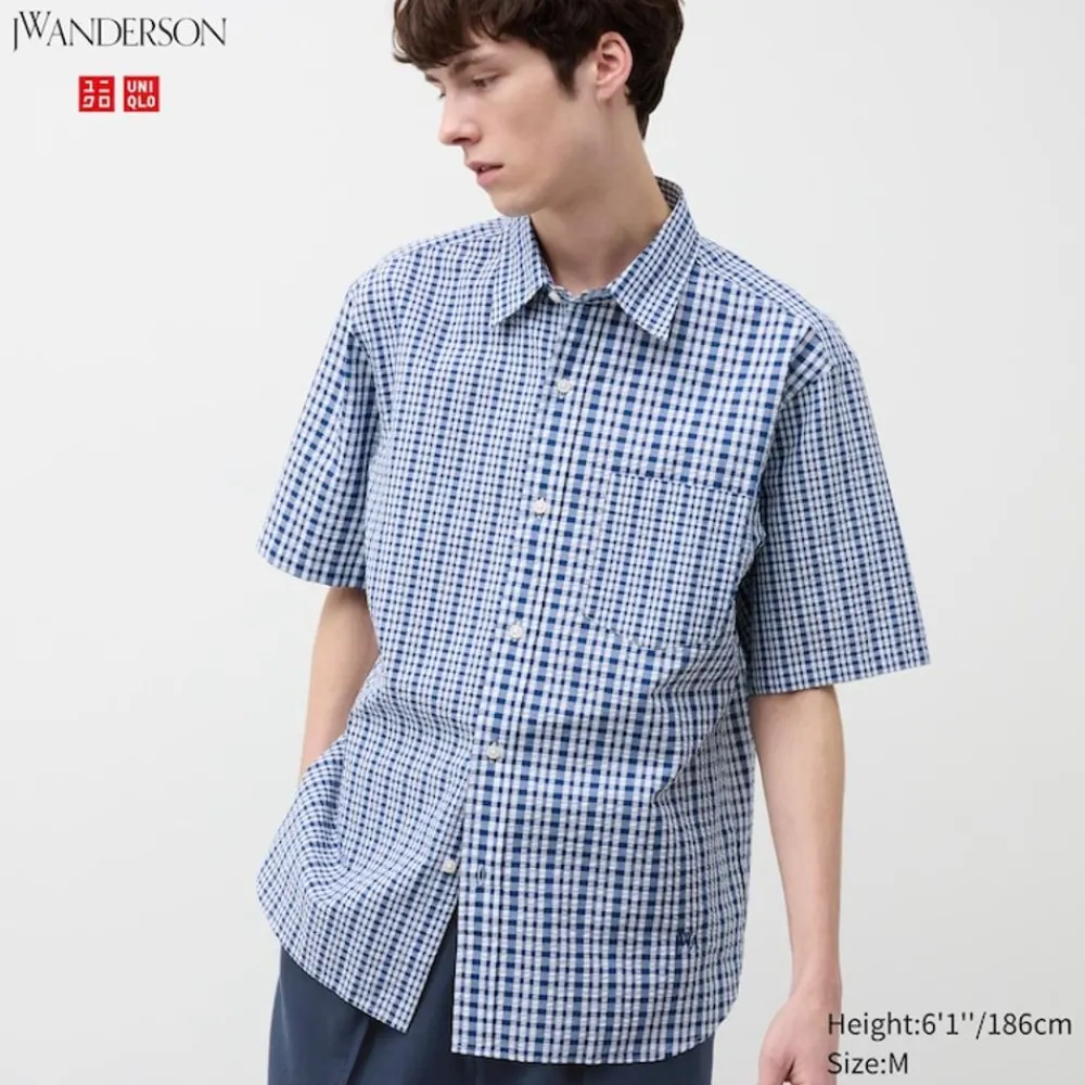 Hemden*UNIQLO Seersucker Kurzarm Hemd