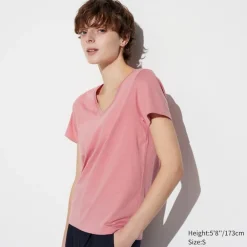 T-Shirts & Oberteile*UNIQLO 100 % Supima Baumwolle T-Shirt Mit V-Ausschnitt