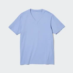 T-Shirts & Oberteile*UNIQLO 100% Supima Baumwolle T-Shirt Mit V-Ausschnitt