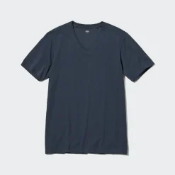 T-Shirts & Oberteile*UNIQLO 100% Supima Baumwolle T-Shirt Mit V-Ausschnitt
