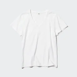 T-Shirts & Oberteile*UNIQLO 100 % Supima Baumwolle T-Shirt Mit V-Ausschnitt