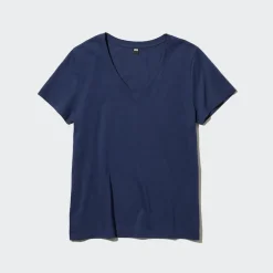 T-Shirts & Oberteile*UNIQLO 100 % Supima Baumwolle T-Shirt Mit V-Ausschnitt