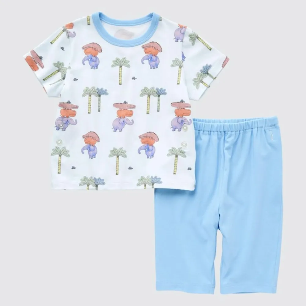 Pyjamas*UNIQLO The Picture Book Collection Ut Bedruckter Dry Kurzarm Pyjama Blau