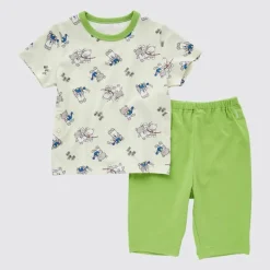Pyjamas*UNIQLO The Picture Book Collection Ut Bedruckter Dry Kurzarm Pyjama Grun