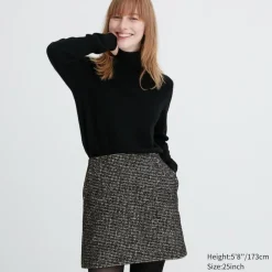 Röcke*UNIQLO Tweed Minirock Dunkelgrau
