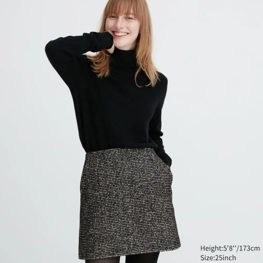 Röcke*UNIQLO Tweed Minirock Dunkelgrau