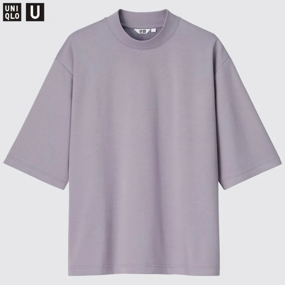 T-Shirts & Oberteile*UNIQLO U Oversized Airism Baumwolle Halbarm T-Shirt Mit Stehkragen