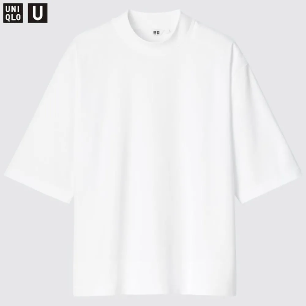T-Shirts & Oberteile*UNIQLO U Oversized Airism Baumwolle Halbarm T-Shirt Mit Stehkragen