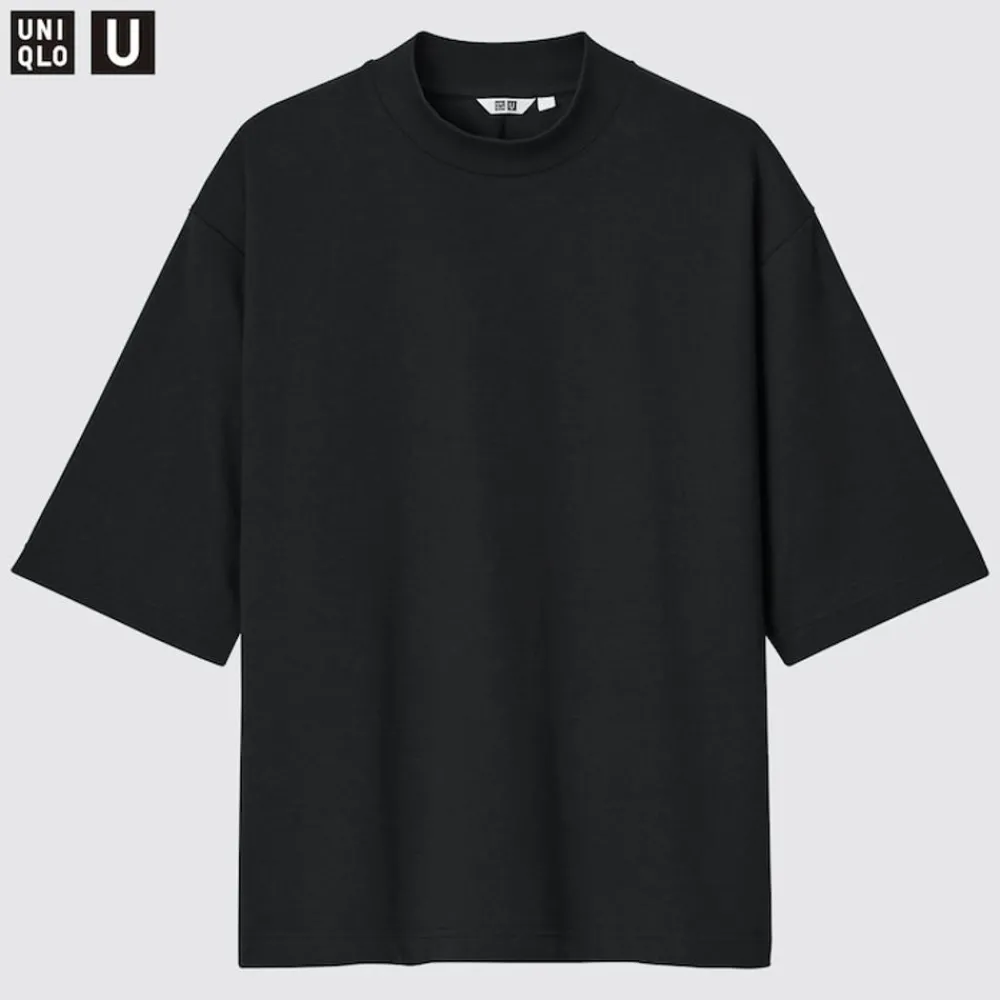 T-Shirts & Oberteile*UNIQLO U Oversized Airism Baumwolle Halbarm T-Shirt Mit Stehkragen
