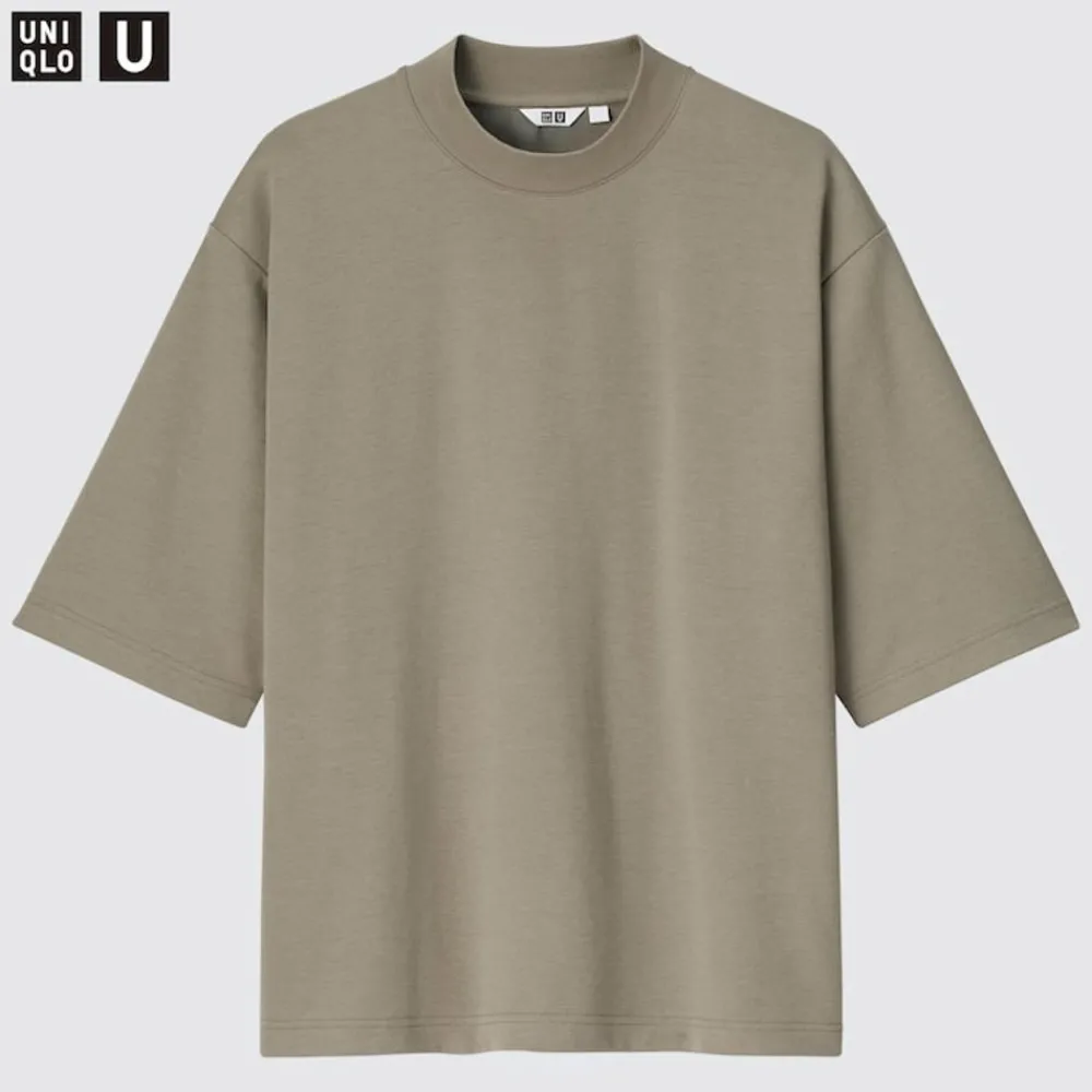 T-Shirts & Oberteile*UNIQLO U Oversized Airism Baumwolle Halbarm T-Shirt Mit Stehkragen