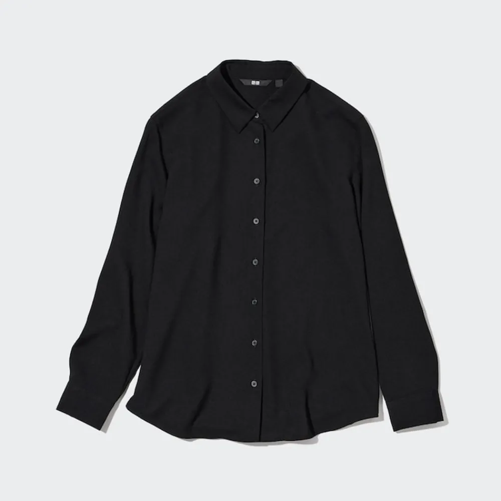 Hemden & Blusen*UNIQLO Viskose Bluse Schwarz