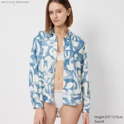 Loungewear & Pyjamas*UNIQLO Viskose Jacke Blau