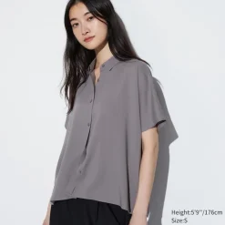 Hemden & Blusen*UNIQLO Viskose Kurzarm Bluse