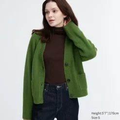 Pullover & Strickjacken*UNIQLO Weiche Souffle Cropped Strickjacke